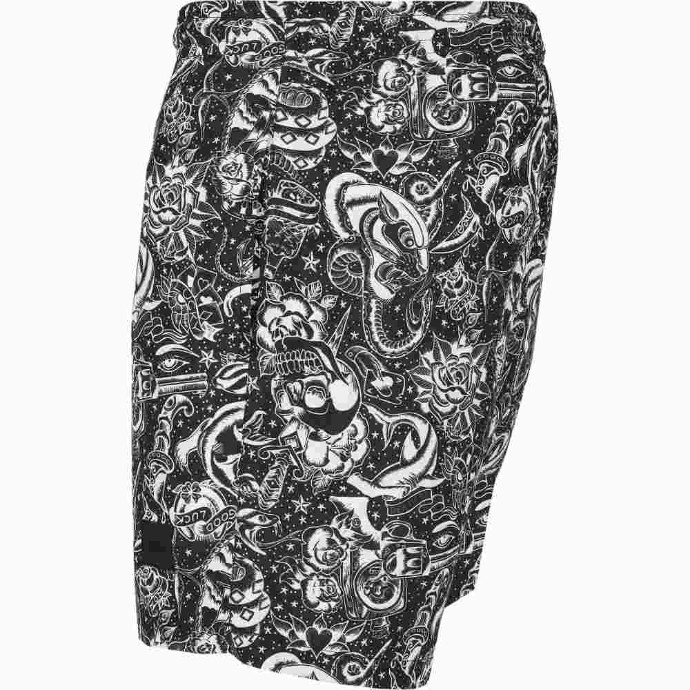 Urban Classics - Tattoo Zwemshorts - Zwart/Wit